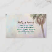 palmboomkunst natuur, aangepast dubbelzijdig visitekaartje (Achterkant)