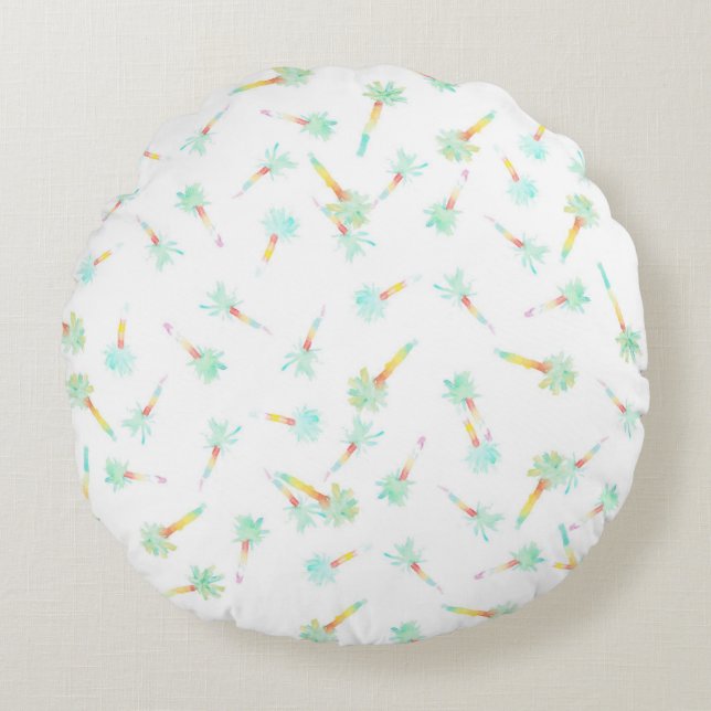 Palmboomkussen Rond Kussen (Voorkant)