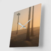 Palmboomlandschap in mist vierkante klok (Hoek)