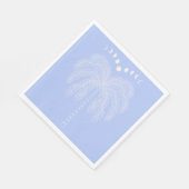 Palmboomlijnen tekenen witte lila maanfasen servet (Hoek)