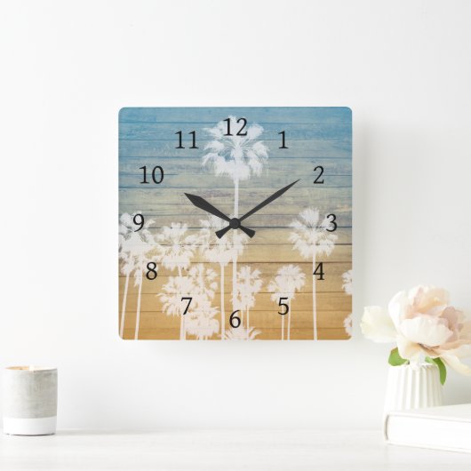 Palmboomontwerp 239 vierkante klok (Huis)