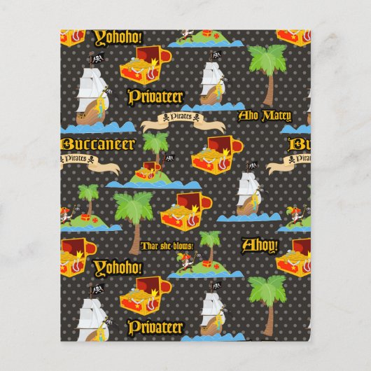 Palmboompalmen van het eiland Treasure Flyer (Achterkant)