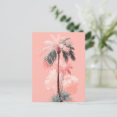 palmboomroze briefkaart (Staand voorkant)