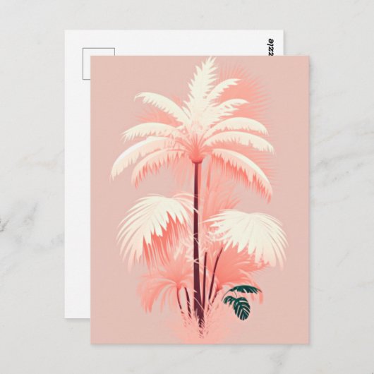 palmboomroze briefkaart (Voorkant / Achterkant)