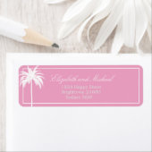 Palmboomroze Elegant modern Etiket (Insitu)