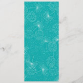 Palmboomroze en blauwe strand bruiloft menu (Achterkant)