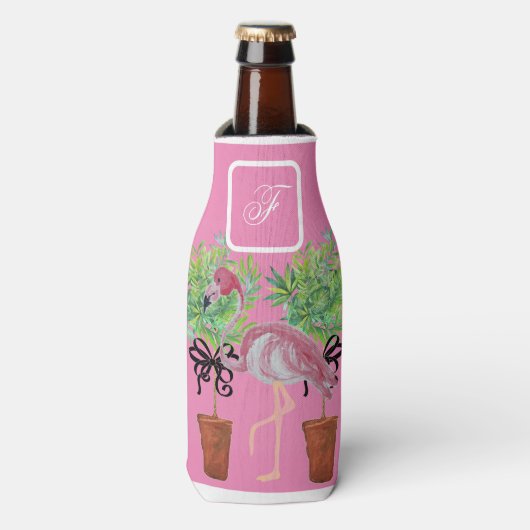 Palmboomroze flamingovissen kunnen flesjeskoeler (Fles Voorkant)