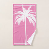 Palmboomroze witte tropische elastische monogram bad handdoek (Handdoek)