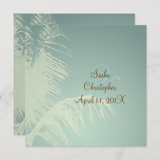 Palmboomsilhouet Kaart (Voorkant / Achterkant)