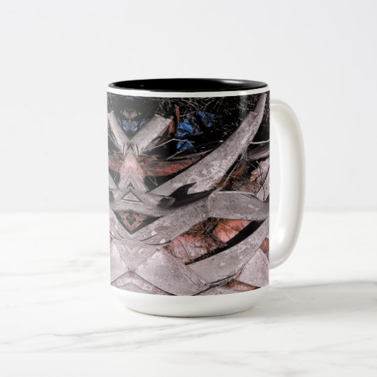 Palmboomstam Tweekleurige Koffiemok (Voorkant rechts)