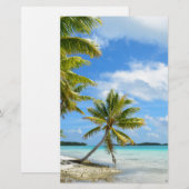 Palmboomstrand Briefpapier (Voorkant / Achterkant)