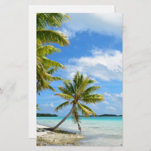 Palmboomstrand Briefpapier (Voorkant / Achterkant)