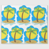 Palmboomstrand Cadeaupapier (Vlak)