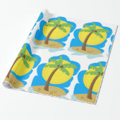 Palmboomstrand Cadeaupapier (Uitgerold)