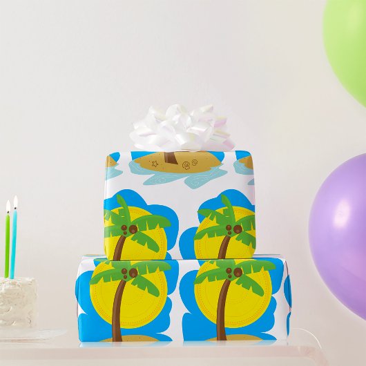 Palmboomstrand Cadeaupapier