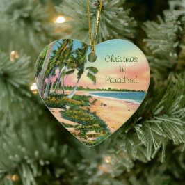 Palmboomstrand Keramisch Ornament