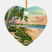 Palmboomstrand Keramisch Ornament (Voorkant)