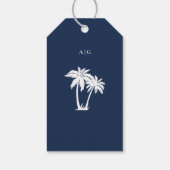 Palmboomstrand Nautisch Marine Huwelijk  Cadeaulabel (Achterkant)