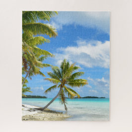Palmboomstrand op een tropisch eiland legpuzzel