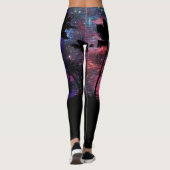 Palmboomstrand, ruimte sterrenstelsel, Leggings (Achterkant)