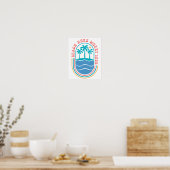  palmboomstrand "strand meer, minder zorgen" poster (Keuken)