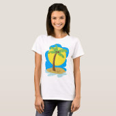 Palmboomstrand T-shirt (Voorkant volledig)