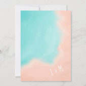 Palmboomstrandpijl blauw tropisch behalve de datum save the date (Achterkant)