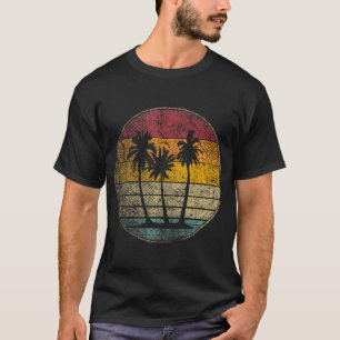 Palmboomstructuur Shirt Tropisch strand Retrostij