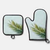 Palmboomtak Ovenwant & Pannenlap Set (Voorkant)