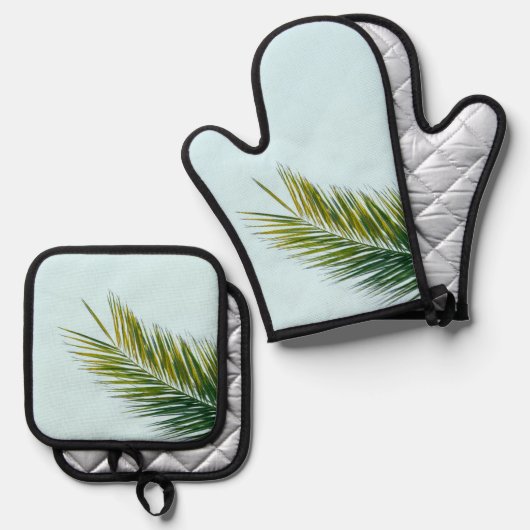 Palmboomtak Ovenwant & Pannenlap Set (Voorkant / Achterkant)