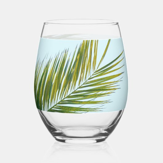 Palmboomtak Wijnglas Zonder Voet (Voorkant)