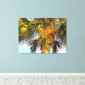 Palmboomvertakkingen, namiddag zon canvas afdruk (Insitu (Houten vloer))