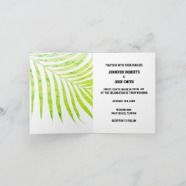 Palmboomvloed Groene Folie trekt Wit rond Notitiekaartje