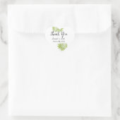 Palmboomvloed groene Waterverf vertrekt bruiloft Hart Sticker (Tas)