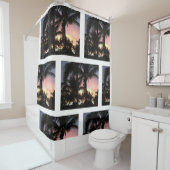 Palmboomzonsondergang Douchegordijn (In situ)