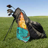 Palmboomzonsondergang Golfhanddoek (Groen)