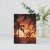 Palmboomzonsondergang in Hawaï Briefkaart (Staand voorkant)