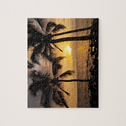 Palmboomzonsondergang Legpuzzel (Verticaal)