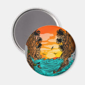 Palmboomzonsondergang Magneet (Voorkant / Achterkant)