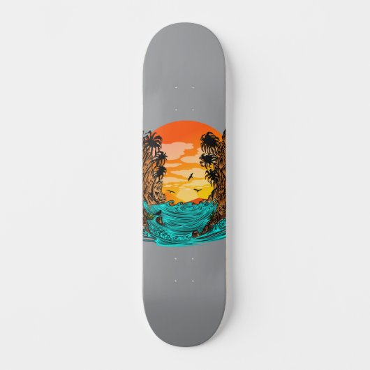 Palmboomzonsondergang Persoonlijk Skateboard (Voorkant)