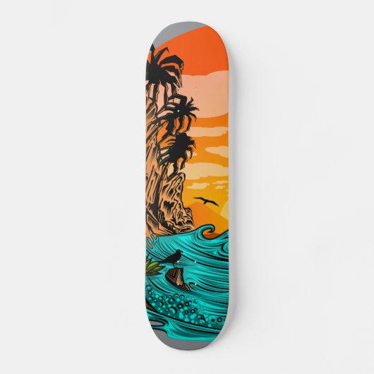 Palmboomzonsondergang Persoonlijk Skateboard (Voorkant)