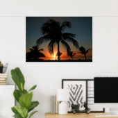 Palmboomzonsondergang Poster (Thuiskantoor)