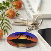 Palmboomzonsondergang Sleutelhanger (Zijkant)