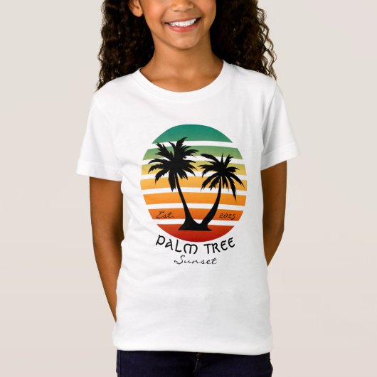 Palmboomzonsondergang T-shirt (Voorkant)