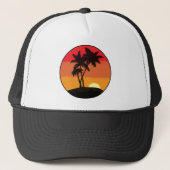 Palmboomzonsondergang Trucker Pet (Voorkant)