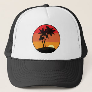 Palmboomzonsondergang Trucker Pet
