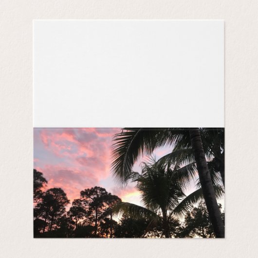 Palmboomzonsondergang Visitekaartje (Buitenkant ongevouwen)