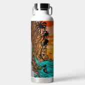 Palmboomzonsondergang Waterfles (Voorkant)