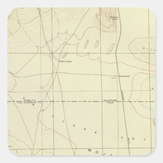 Palmdale quadrangle toont San Andreas Rift Vierkante Sticker (Voorkant)