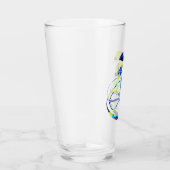 Palme auf einer Orangenscheibe Glas (Rechts)